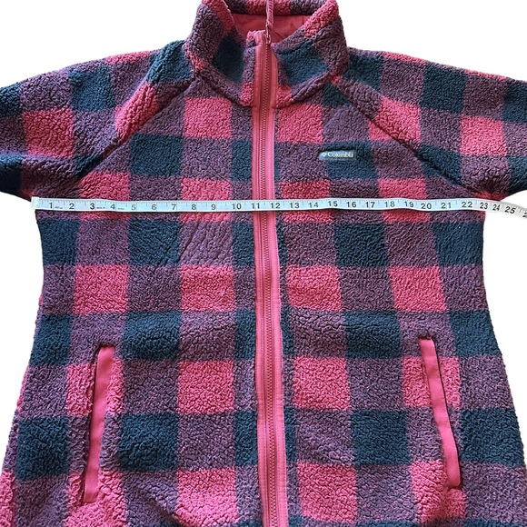 Columbia Women’s Winter Warmth Heavyweight Fleece Red Buffalo Plaid Sz L - Picture 4 of 5